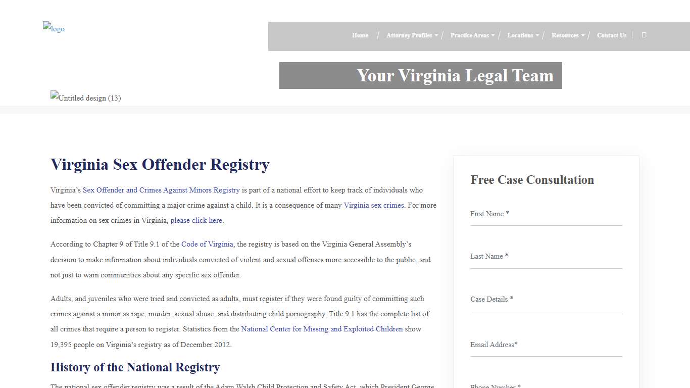 Virginia Sex Offender Registry | Requirements | VA Code