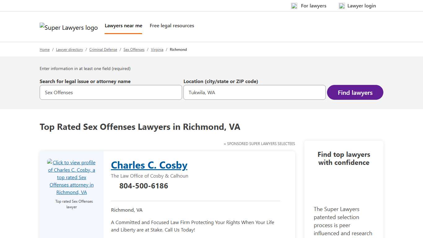 Best Richmond, VA Sex Offenses Attorneys | Super Lawyers
